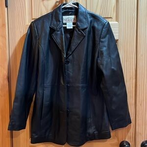 Black Leather Jacket Womens Large